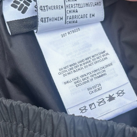 Columbia Black Men's PVC Lined Rain Pants Size 4XLT - Picture 6 of 8